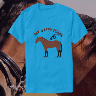 My Happy Place Bay Horse Riding T-Shirt