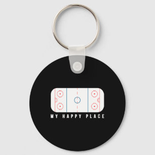 My Happy Place Hockey Ice Hockey Playing Field Key Ring