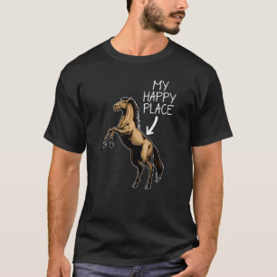 My Happy Place Horse Equestrian Horse Rider Farme T-Shirt