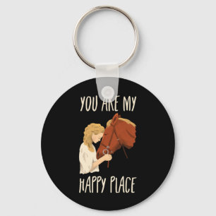 My Happy Place Horse Horseback Riding Equestrian C Key Ring