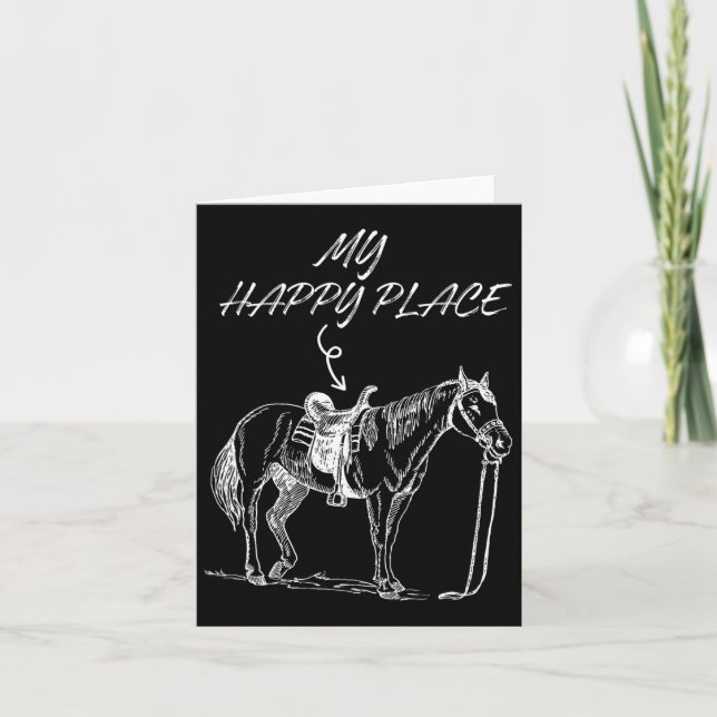 My Happy Place Horse Lover Horseback Riding Equest Card (Front)