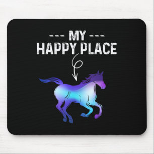 My Happy Place Horseback Riding Horse Equestrian L Mouse Pad
