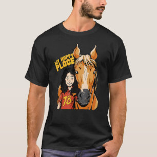 My Happy Place Horseback Riding Horse For Women Gi T-Shirt