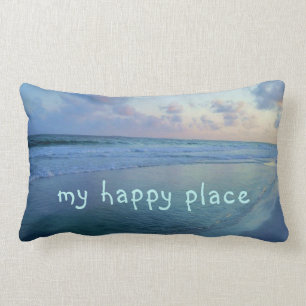 My Happy Place is at Eric's Beach Lumbar Cushion