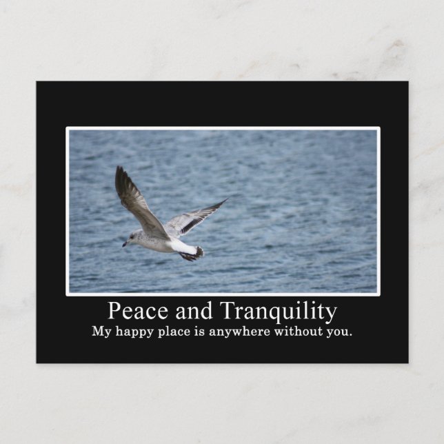 My happy place is somewhere without you postcard (Front)