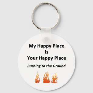 My Happy Place Key Ring