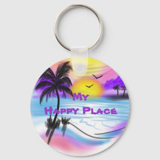 My Happy Place Key Ring
