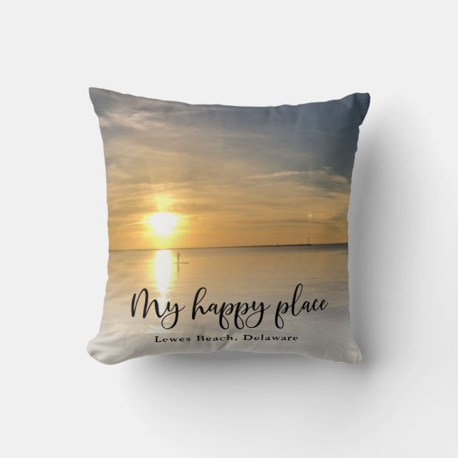 My Happy Place, Personalised Full Photo Custom Cushion (Front)