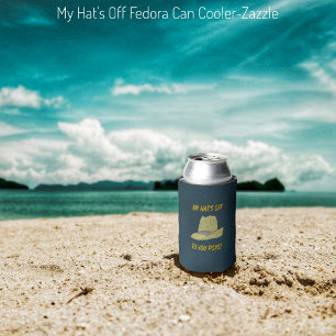 My Hat's Off Fedora Can Cooler
