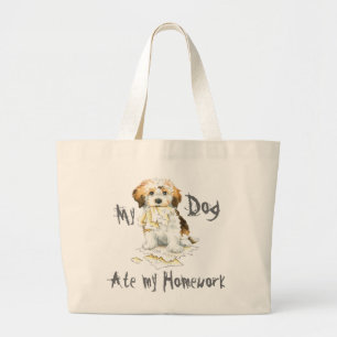 My Havanese Ate My Homework Large Tote Bag