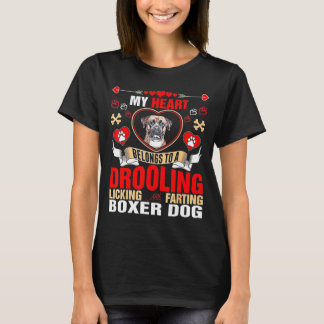 My He Belongs To A Drooling Licking And Fing Boxer T-Shirt
