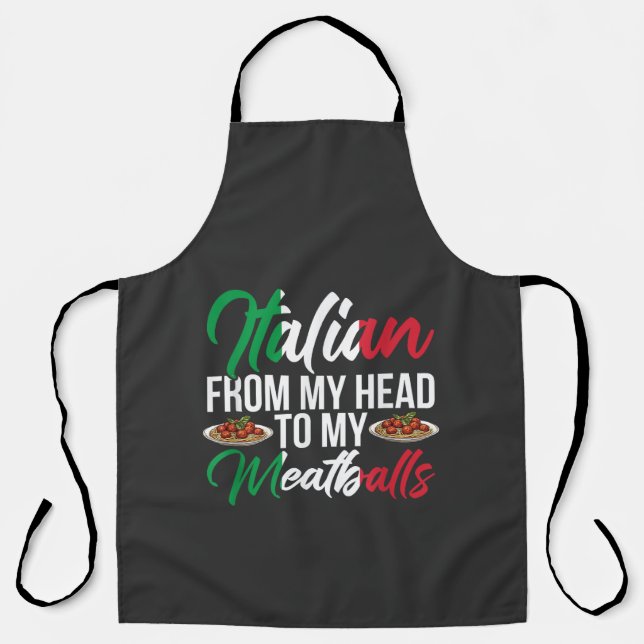 My Head To My Meatballs Apron (Front)