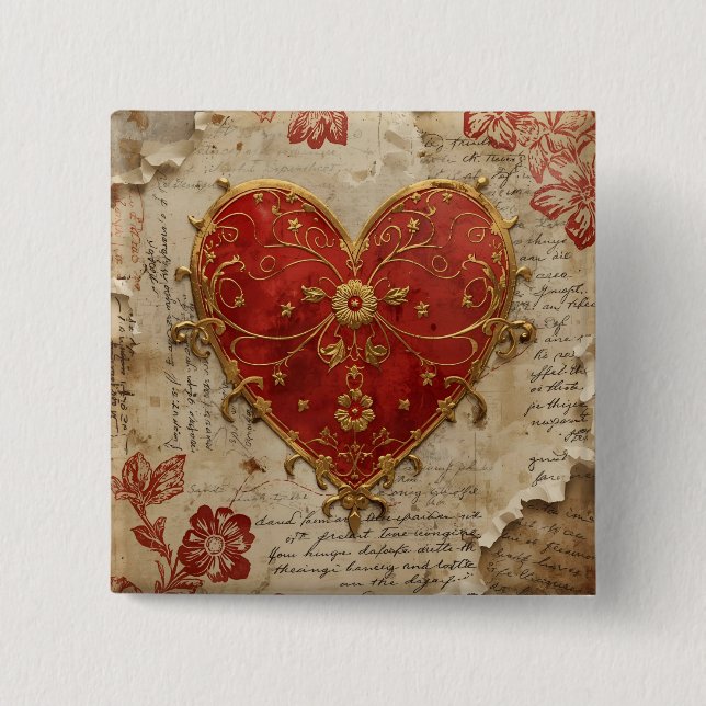 My Heart  15 Cm Square Badge (Front)