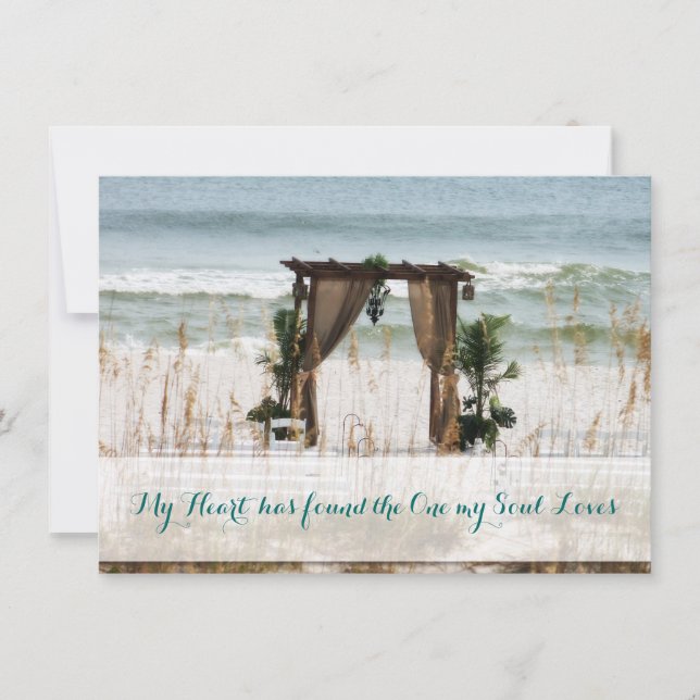 My Heart Beach Destination Wedding Invitation (Front)