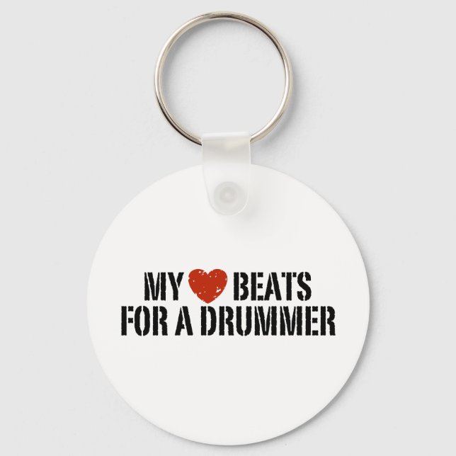 My Heart Beats For a Drummer Key Ring (Front)