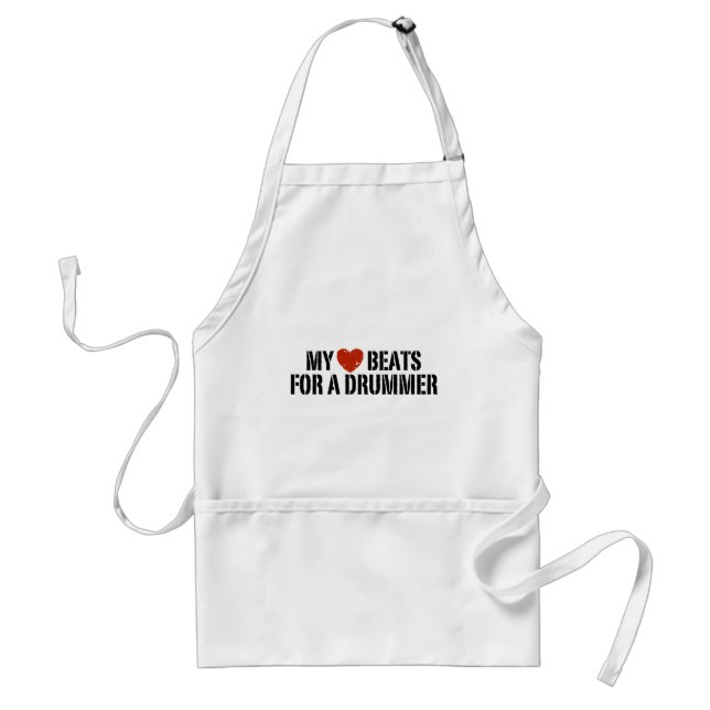 My Heart Beats For a Drummer Standard Apron (Front)