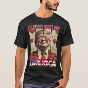 My Heart Beats For America Trump Valentine's Day 5 T-Shirt