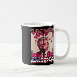 My Heart Beats For America Trump Valentine's Day U Coffee Mug
