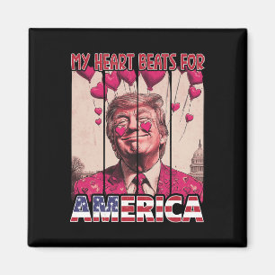 My Heart Beats For America Trump Valentine's Day U Magnet