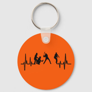 My Heart Beats For Baseball Keychain