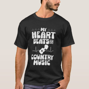 My Heart Beats for Country Music Western Cowboy T-Shirt