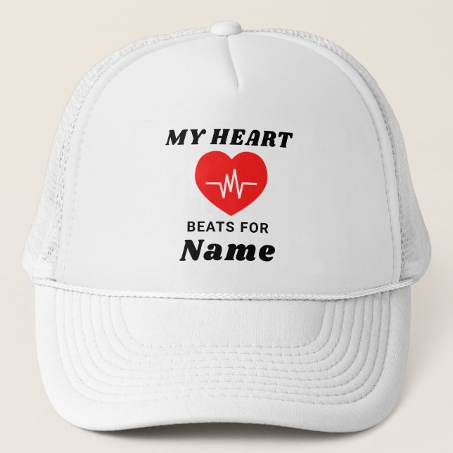 My Heart Beats For Personalised Trucker Hat (Front)