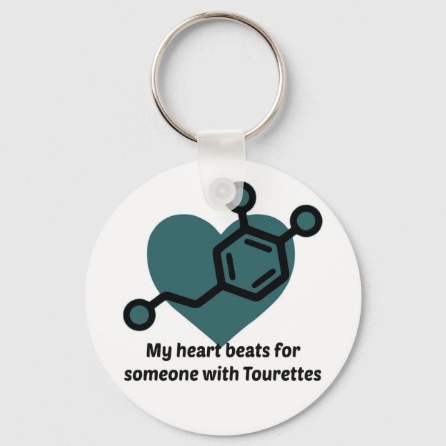 My heart beats for someone with Tourettes Key Ring (Front)