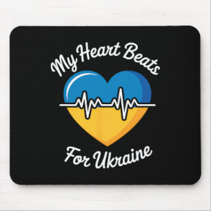 My Heart Beats For Ukraine Heart Ukrainian Flag He Mouse Pad