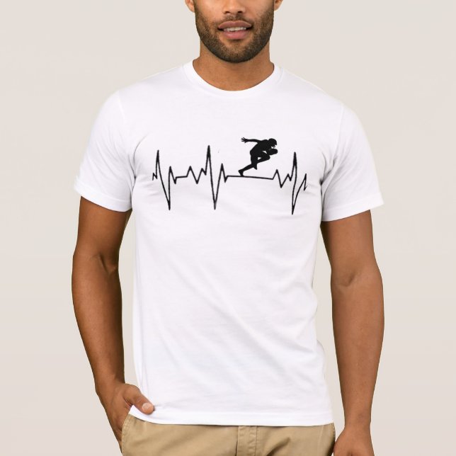 My Heart Beats For USA Football. T-Shirt (Front)