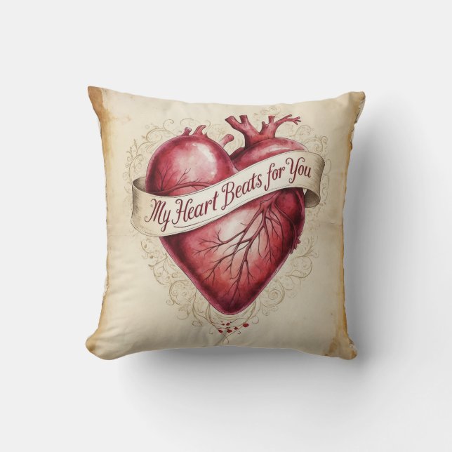 My Heart Beats For You  Cushion (Front)