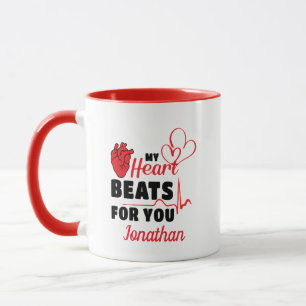 My Heart Beats For You Personalized Mug