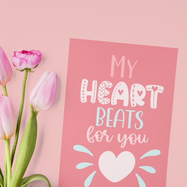 My Heart Beats for You | Pink Valentine’s Day (My Heart Beats for You | Valentine's Day card)