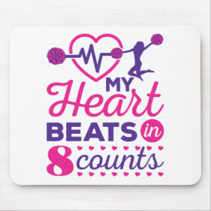 My Heart Beats in 8 Counts Cheerleading Cheer Mouse Pad