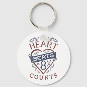 My Heart Beats in 8 Counts Dance Key Ring