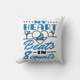 My Heart Beats in 8 Counts Figure Skating Skater Cushion