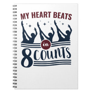 My Heart Beats In 8 Counts Synchronised Swimming Notebook