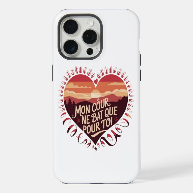 My heart beats only for you iPhone case (Back)