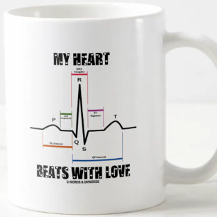 My Heart Beats With Love (Electrocardiogram) Coffee Mug