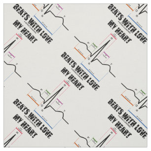My Heart Beats With Love Electrocardiogram ECG Fabric