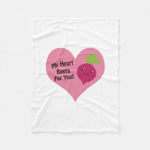 My Heart Beets for you Fleece Blanket