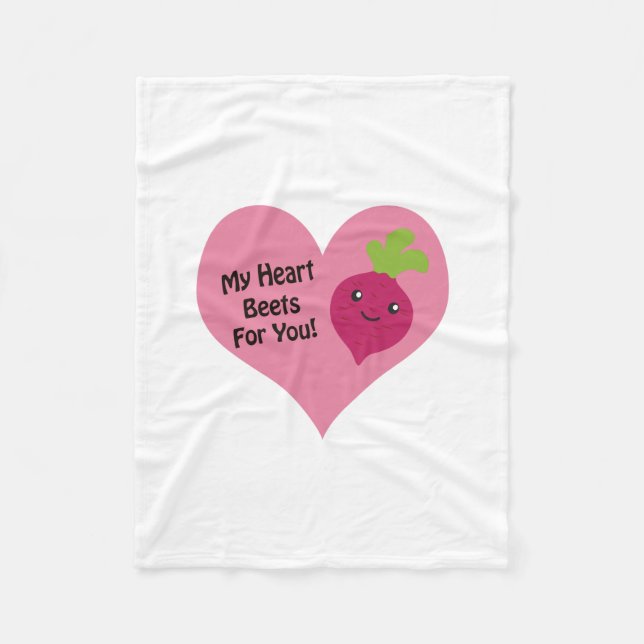 My Heart Beets for you Fleece Blanket (Front)