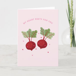 My heart beets for you Folded greeting Card