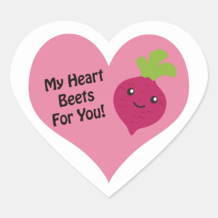 My Heart Beets For You Heart Sticker