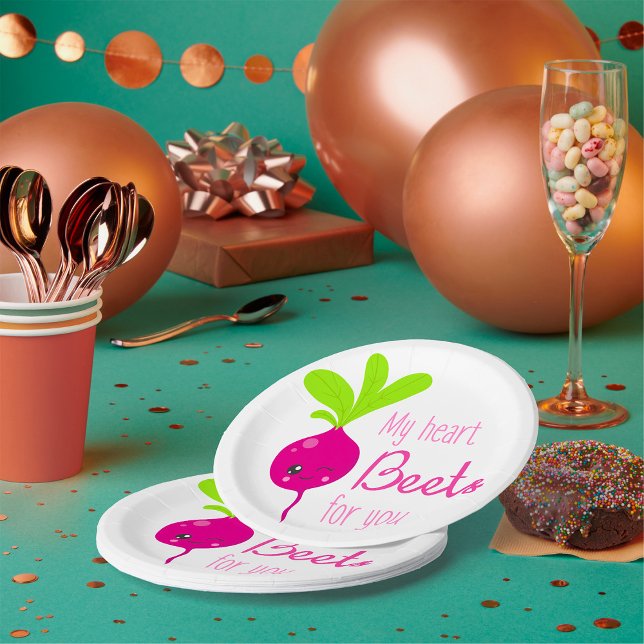 My Heart Beets For You Paper Plate (Creator Uploaded)