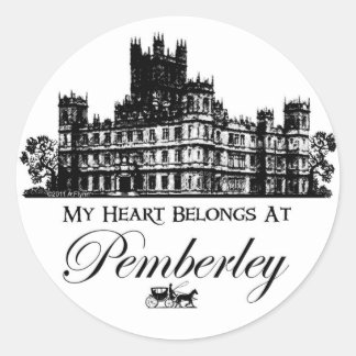 My Heart Belongs At Pemberley Classic Round Sticker