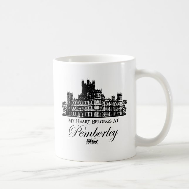 My Heart Belongs At Pemberley Coffee Mug (Right)