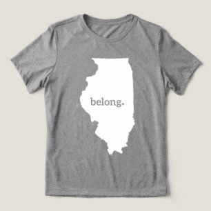 My Heart Belongs in Illinois, State Pride Tri-Blend Shirt