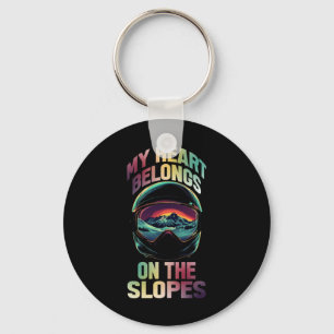 My Heart Belongs On The Slopes Key Ring
