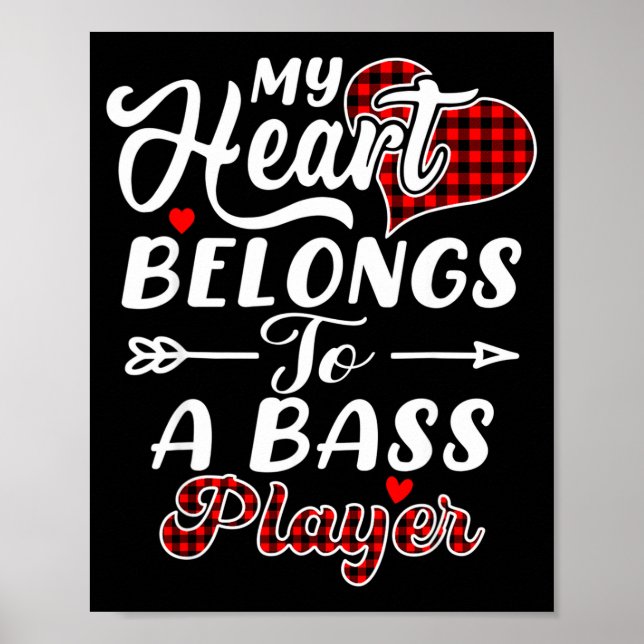 My Heart Belongs To A B Player Shirt Funny Valenti Poster (Front)