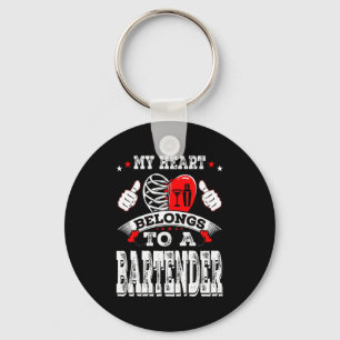 My Heart Belongs To A Bartender Valentine Day Key Ring